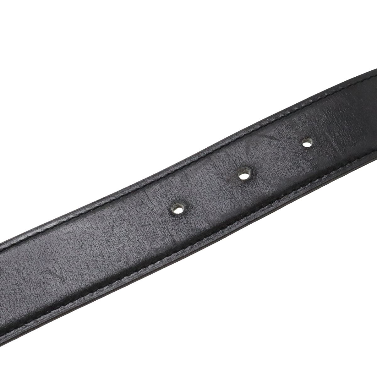 Hermes Chaine D'Ancre Reversible Belt Leather Black Blue Gray Silver 80 — view 6