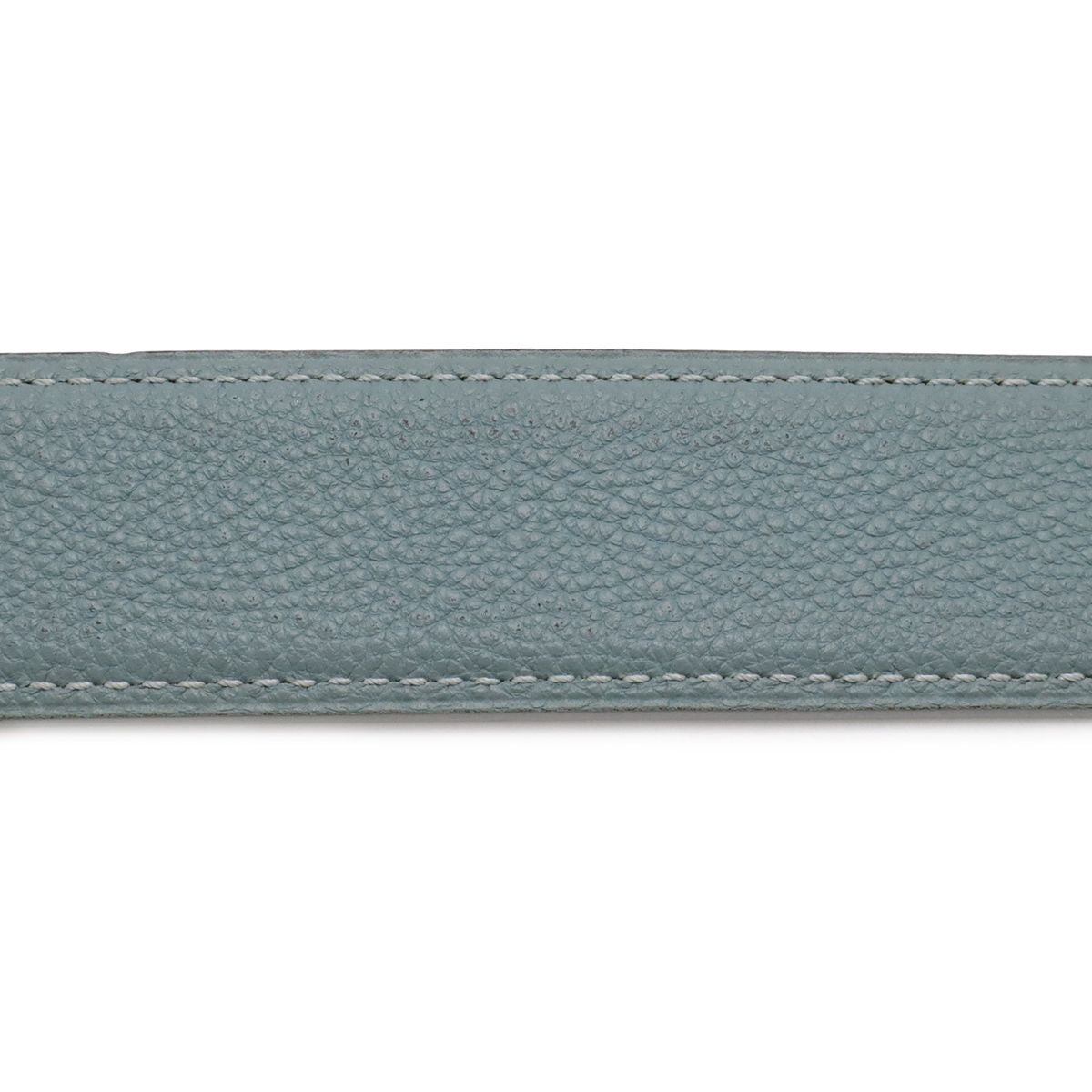 Hermes Chaine D'Ancre Reversible Belt Leather Black Blue Gray Silver 80 — view 7
