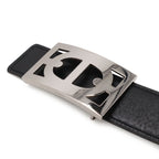 Hermes Chaine D'Ancre Reversible Belt Leather Black Blue Gray Silver 80 — view 3