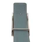 Hermes Chaine D'Ancre Reversible Belt Leather Black Blue Gray Silver 80 — view 4
