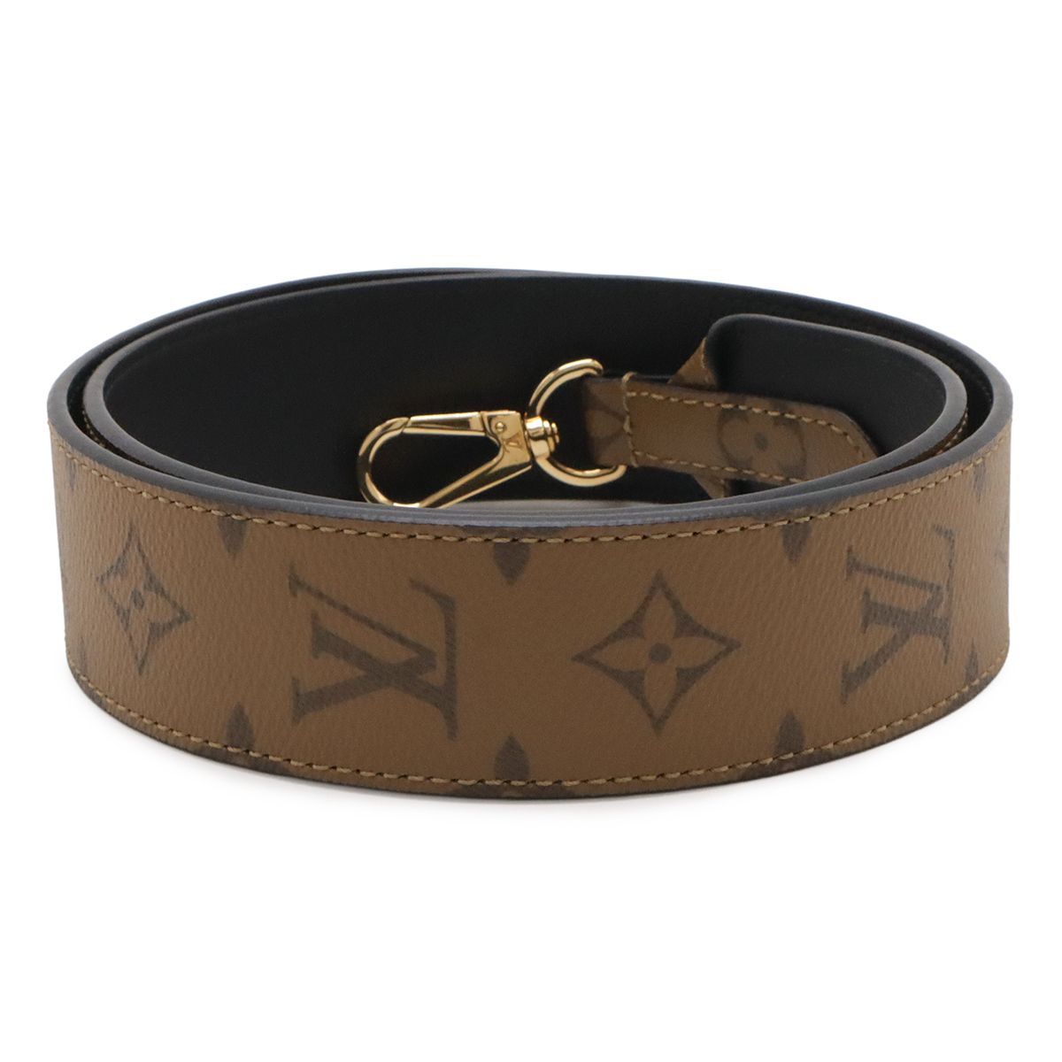 Louis Vuitton Monogram Reverse Shoulder Strap Non Adjustable Brown Light Silver — view 2