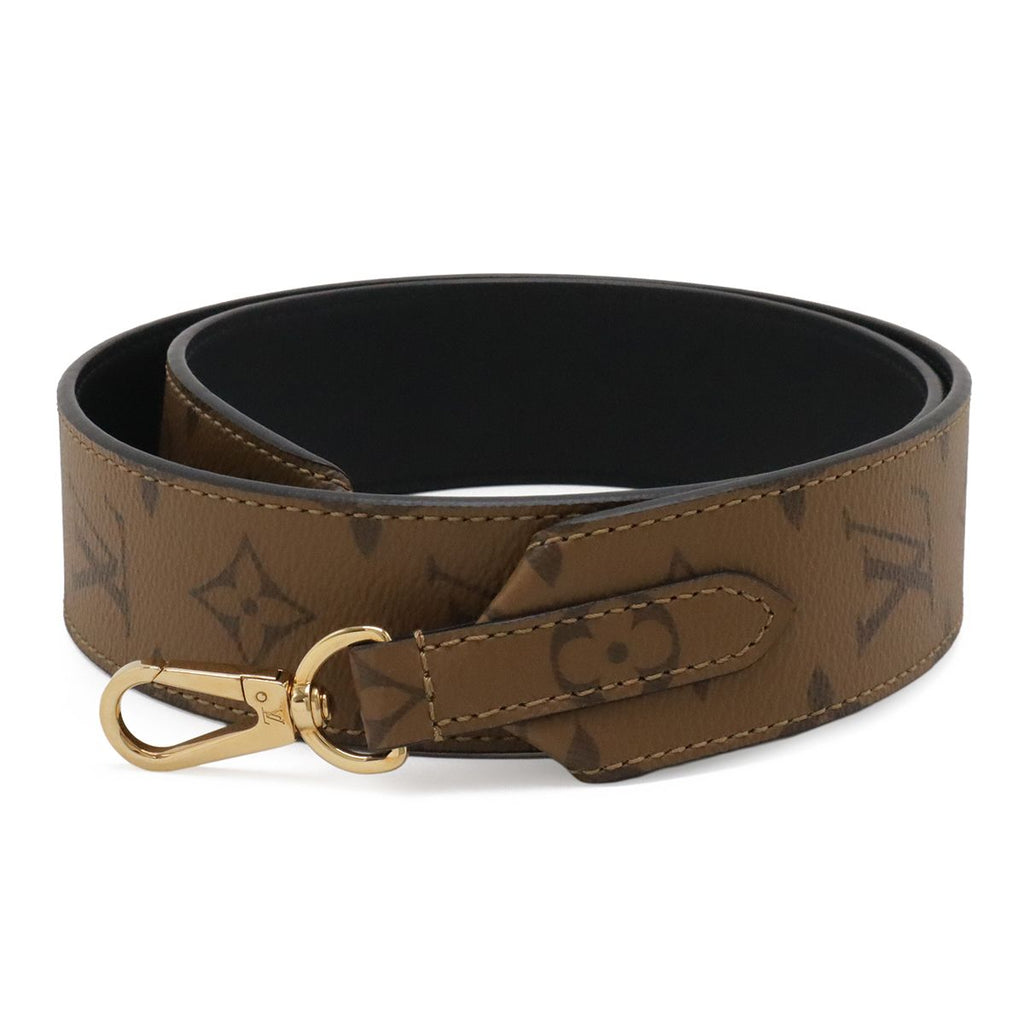 Louis Vuitton Monogram Reverse Shoulder Strap Non Adjustable Brown Light Silver