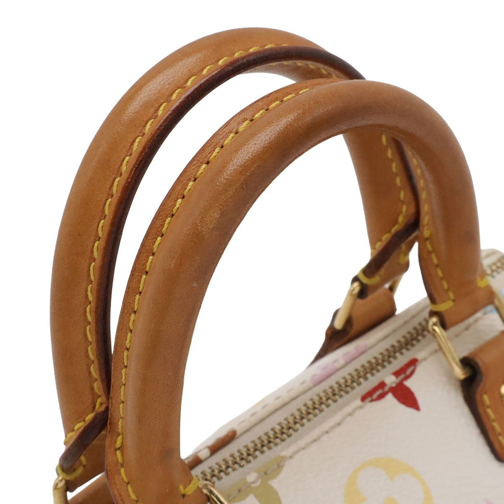 Louis Vuitton Monogram Multicolor Mini Speedy Mini Bag Pouch Blanc White — view 5