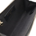 Chanel Camellia CC Logo Coin Purse L-shaped Zipper Lambskin Leather Black Gold — view 5