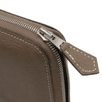 Hermes Azap Long All Leather Zip Around Wallet Chevre Etoupe Greige Kei Silver — view 4