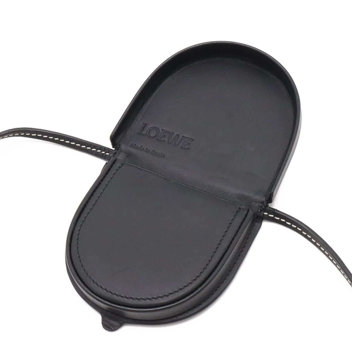 Loewe Anagram Heel Pouch Mini Shoulder Bag Pochette Calf Leather Black — view 5