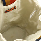 Hermes Cavalier Shoulder Bag Canvas Natural Orange Yellow Navy Silver — view 5