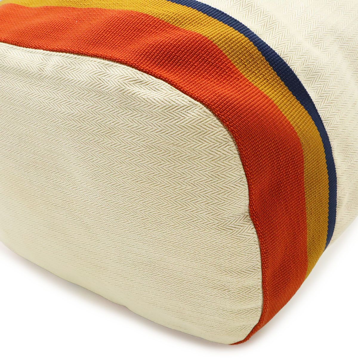Hermes Cavalier Shoulder Bag Canvas Natural Orange Yellow Navy Silver — view 3