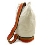 Hermes Cavalier Shoulder Bag Canvas Natural Orange Yellow Navy Silver — view 2