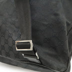 Gucci GG Canvas Jackie Line Backpack Leather Black Silver — view 6