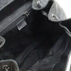 Gucci GG Canvas Jackie Line Backpack Leather Black Silver — view 8
