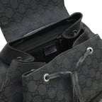 Gucci GG Canvas Jackie Line Backpack Leather Black Silver — view 7
