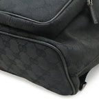 Gucci GG Canvas Jackie Line Backpack Leather Black Silver — view 3
