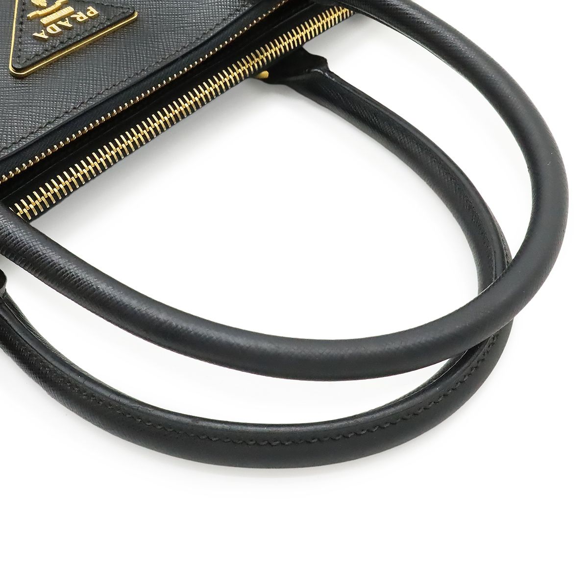 Prada Galleria Saffiano Tote Bag Leather Nero Black Gold — view 4