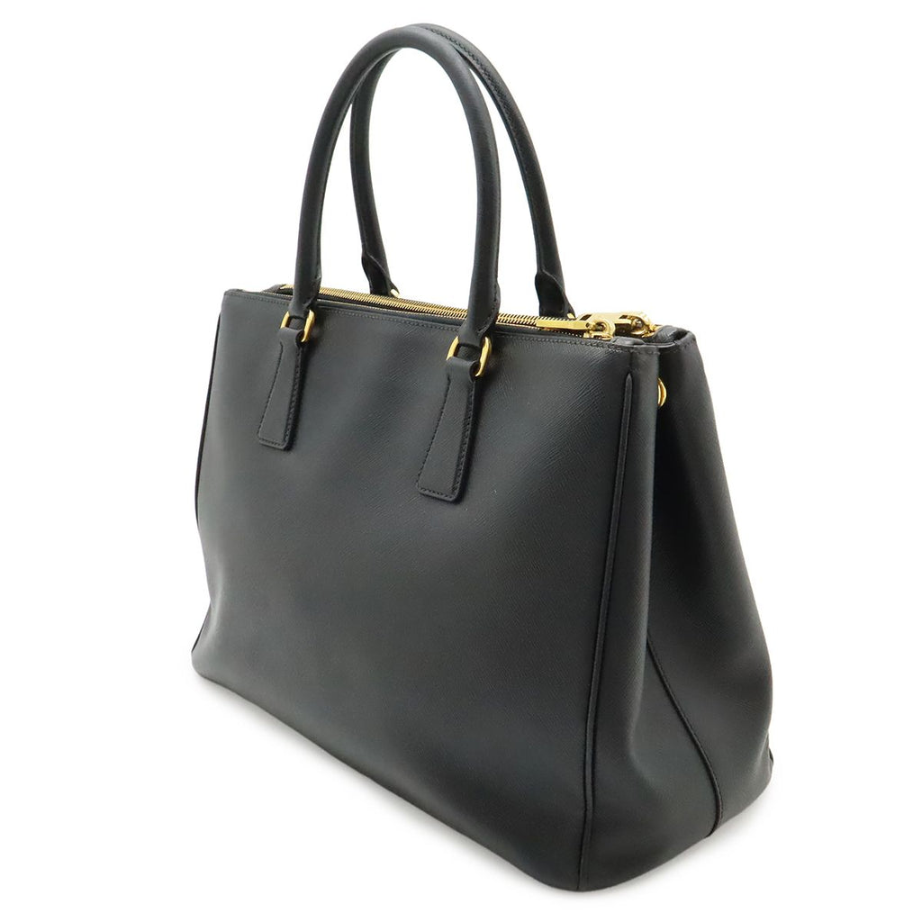 Prada Galleria Saffiano Tote Bag Leather Nero Black Gold — view 2