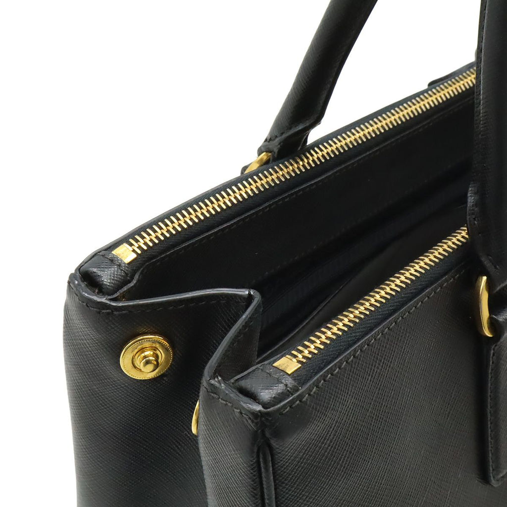 Prada Galleria Saffiano Tote Bag Leather Nero Black Gold — view 7