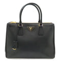 Prada Galleria Saffiano Tote Bag Leather Nero Black Gold