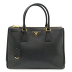 Prada Galleria Saffiano Tote Bag Leather Nero Black Gold