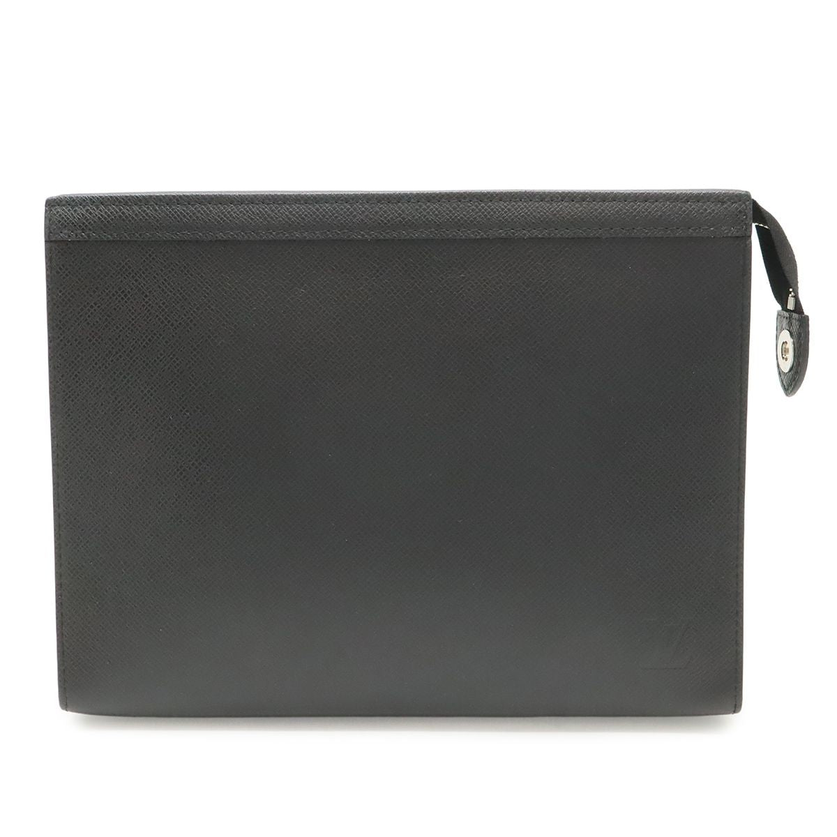 Louis Vuitton Taiga Pochette Voyage MM Clutch Calf Leather Noir Black