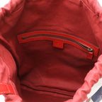 Gucci Print Tricolor Drawstring Backpack Canvas Leather Red Blue — view 6