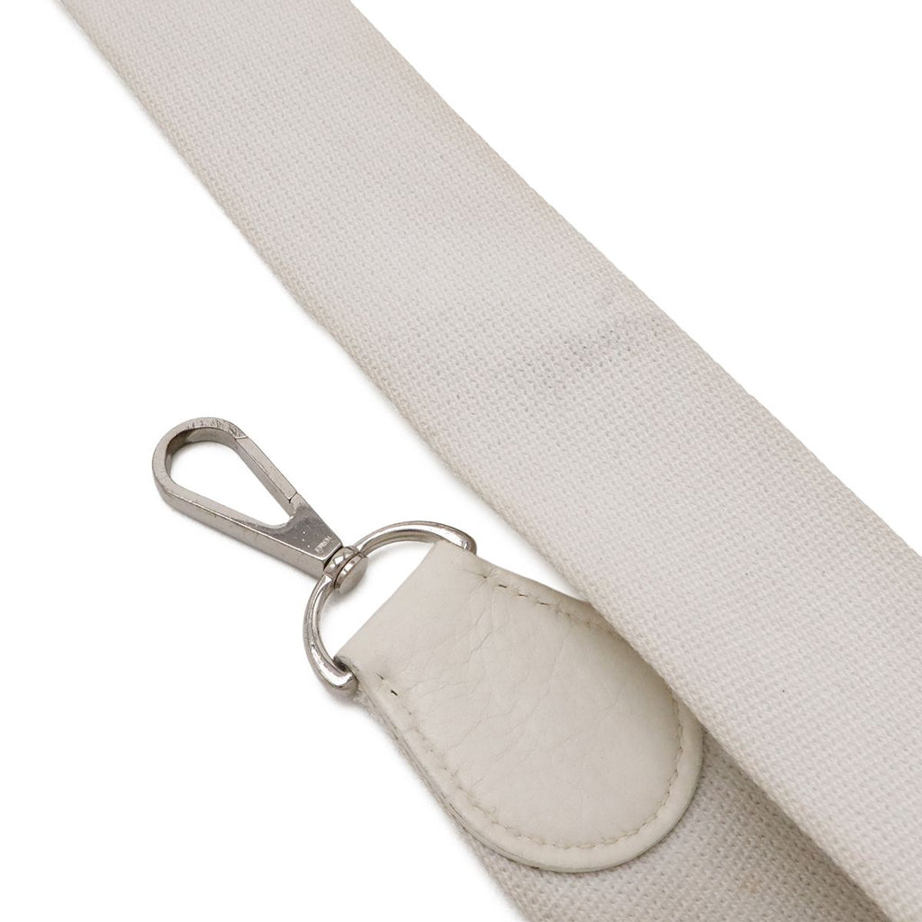 Hermes Evelyne I 1 GM Shoulder Bag Taurillon Clemence White Silver — view 4