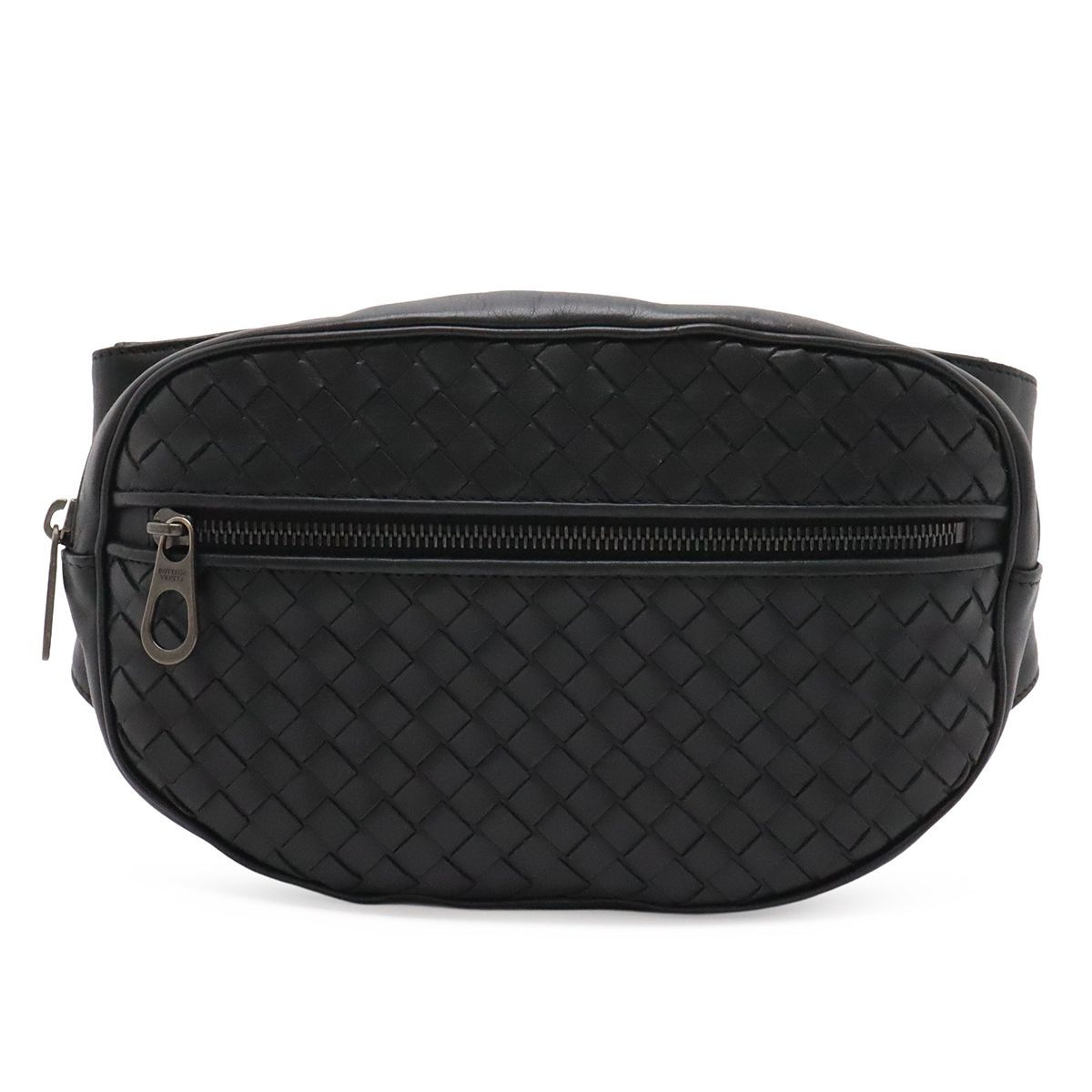 Bottega Veneta Intrecciato Belt Bag Waist Pouch Leather Black