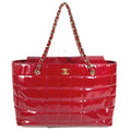 Chanel Shoulder Bag CC Logo Choco Bar Enamel