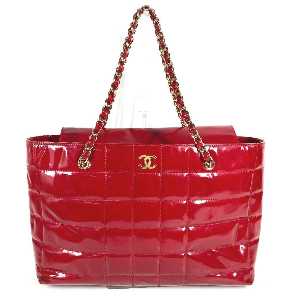 Chanel Shoulder Bag CC Logo Choco Bar Enamel
