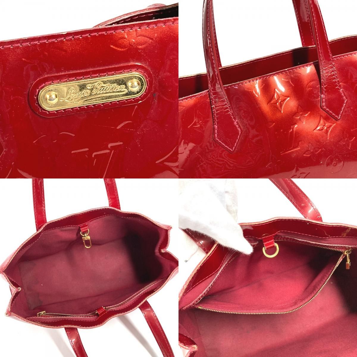 Louis Vuitton Tote Wilshire PM Monogram Vernis Canvas Pomme D'amour — view 8