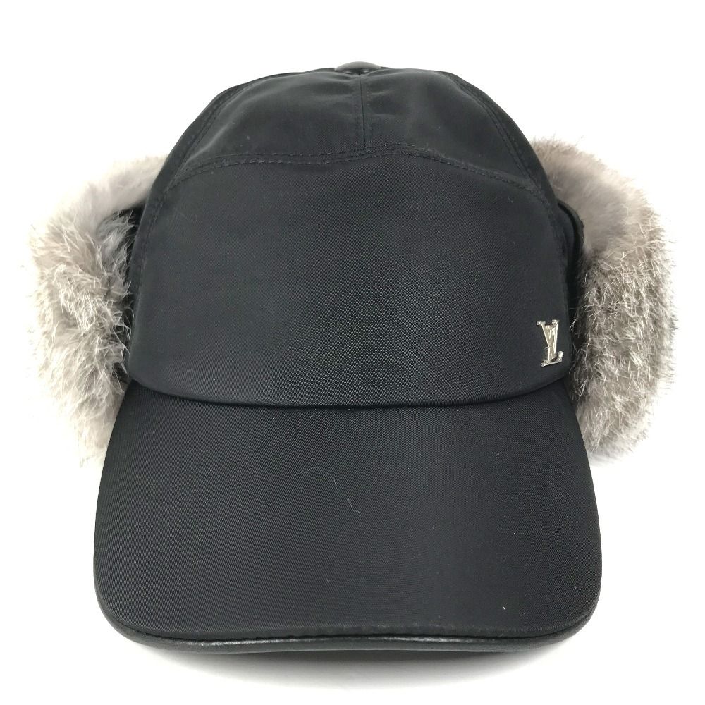Louis Vuitton Cap Flight Cap LV Logo Nylon Black — view 3