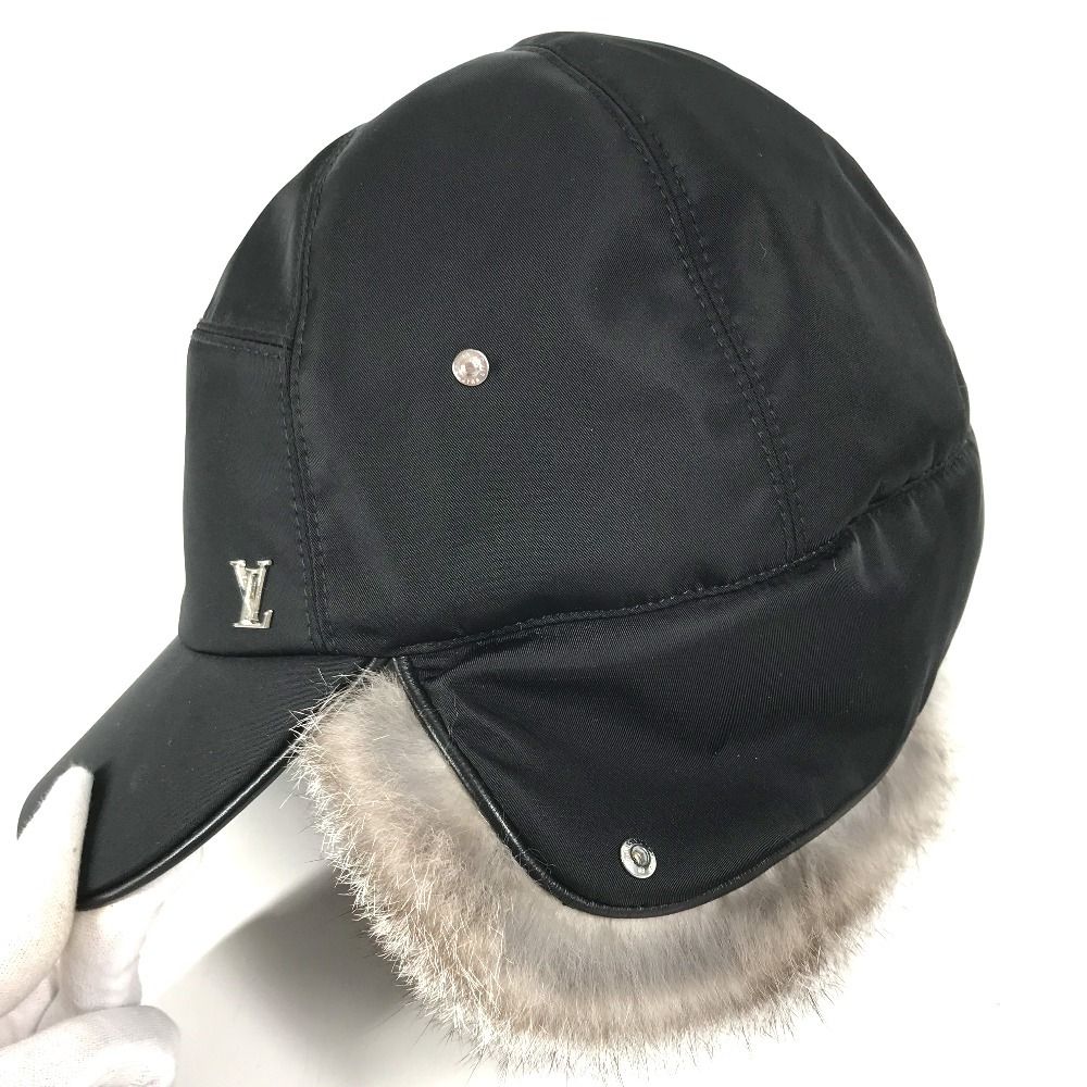 Louis Vuitton Cap Flight Cap LV Logo Nylon Black — view 8