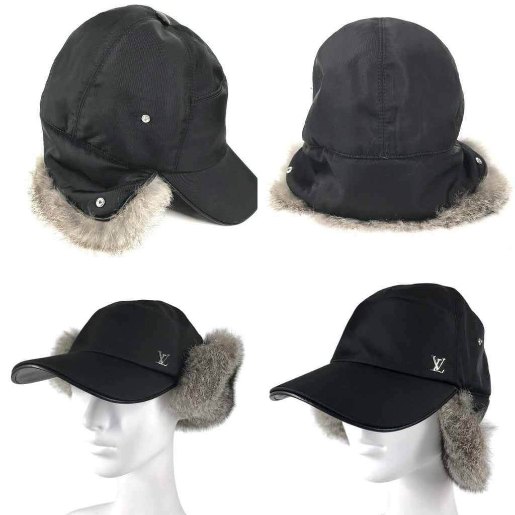 Louis Vuitton Cap Flight Cap LV Logo Nylon Black — view 9