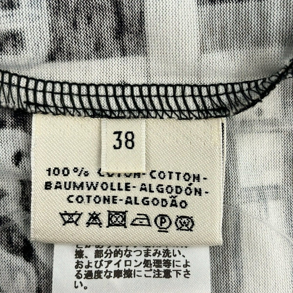 Hermes Short Sleeve T-Shirt 38 M Black White Brown Belt Motif — view 5