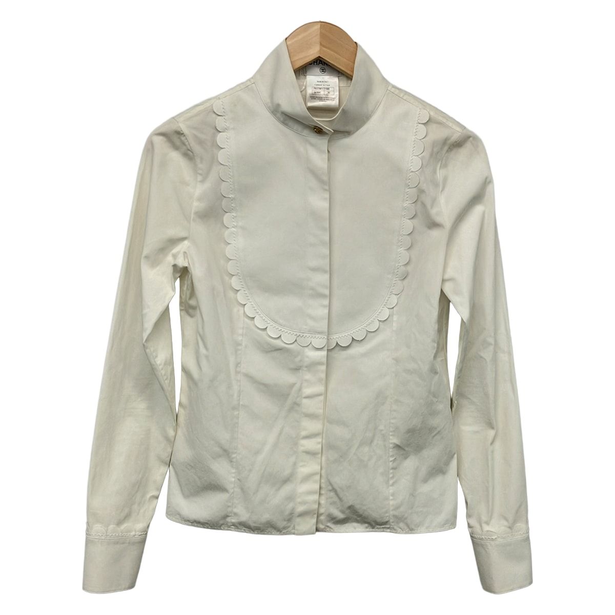 Chanel Long Sleeve Shirt Blouse 36 S Ivory