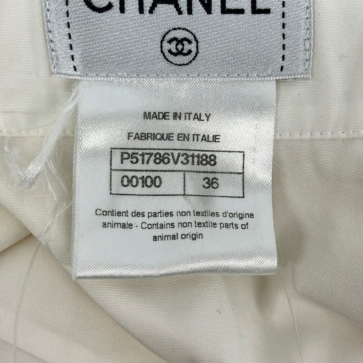 Chanel Long Sleeve Shirt Blouse 36 S Ivory — view 4