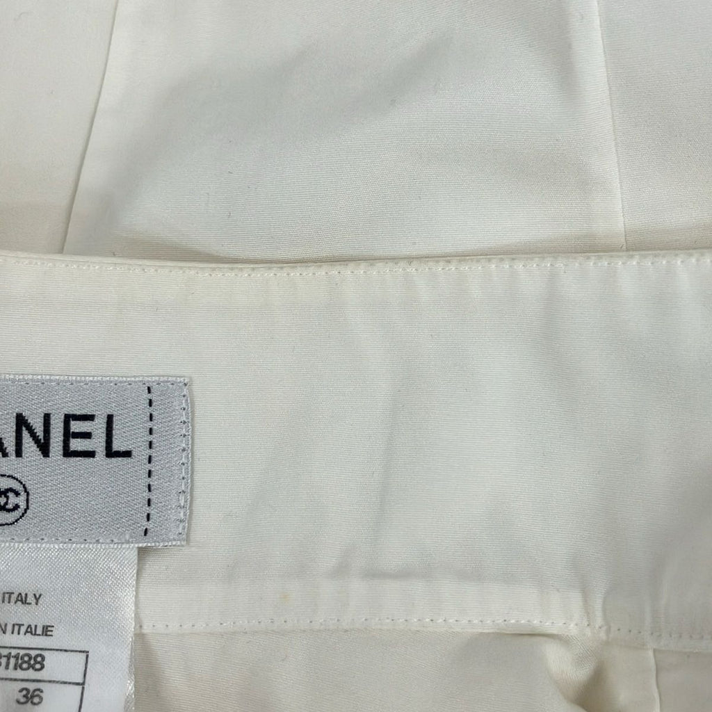 Chanel Long Sleeve Shirt Blouse 36 S Ivory — view 6