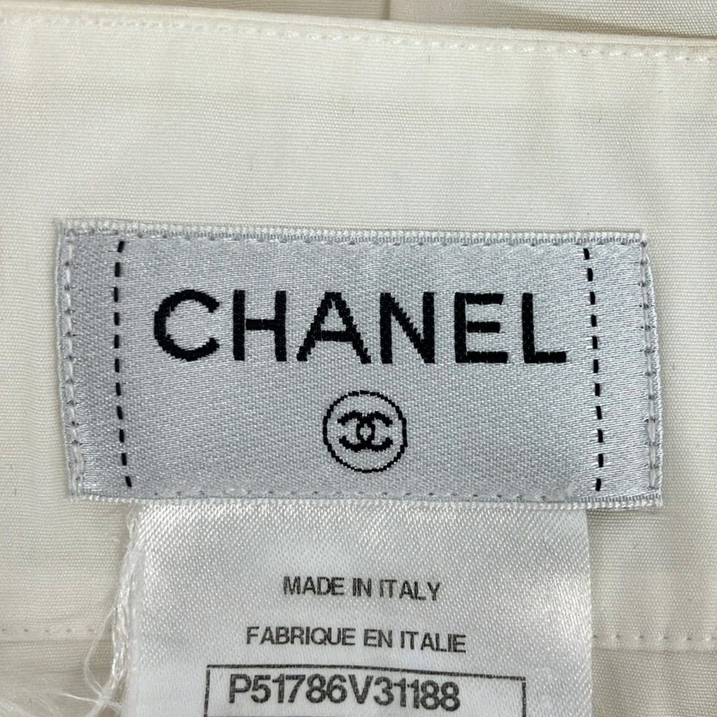 Chanel Long Sleeve Shirt Blouse 36 S Ivory — view 3