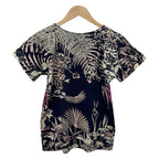 Hermes Short Sleeve T-Shirt 34 S Navy Pink Flamingo Party — view 2