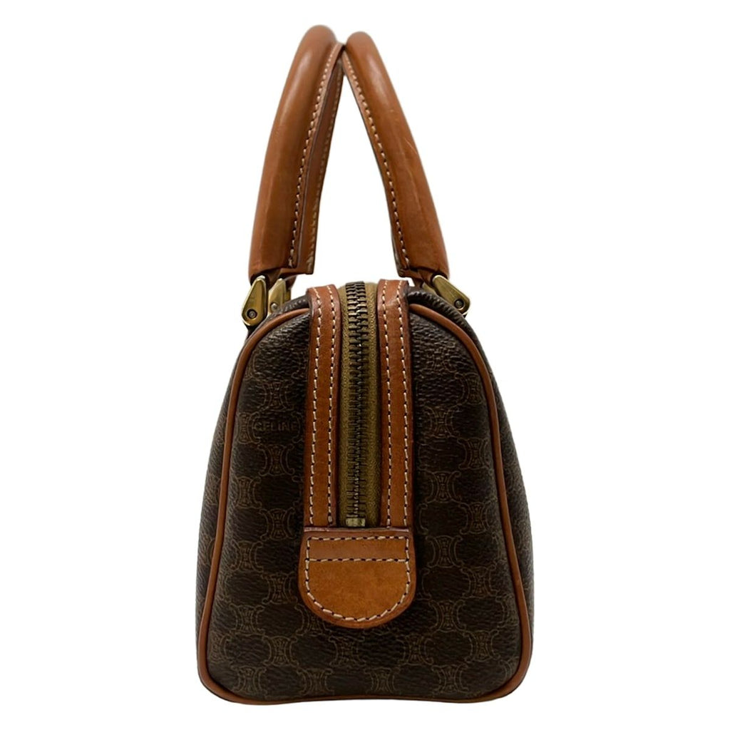 Celine Handbag Macadam Pattern Dark Brown Mini Boston Leather — view 4