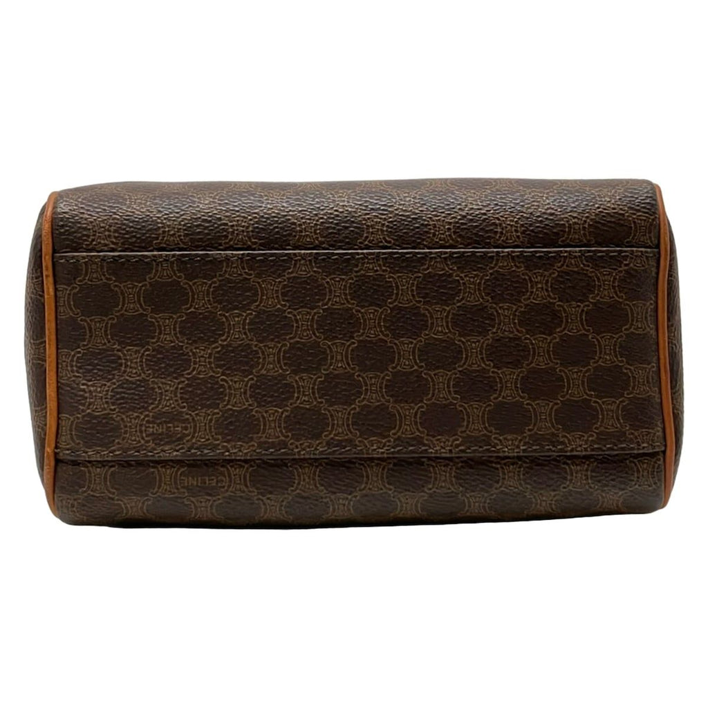 Celine Handbag Macadam Pattern Dark Brown Mini Boston Leather — view 5