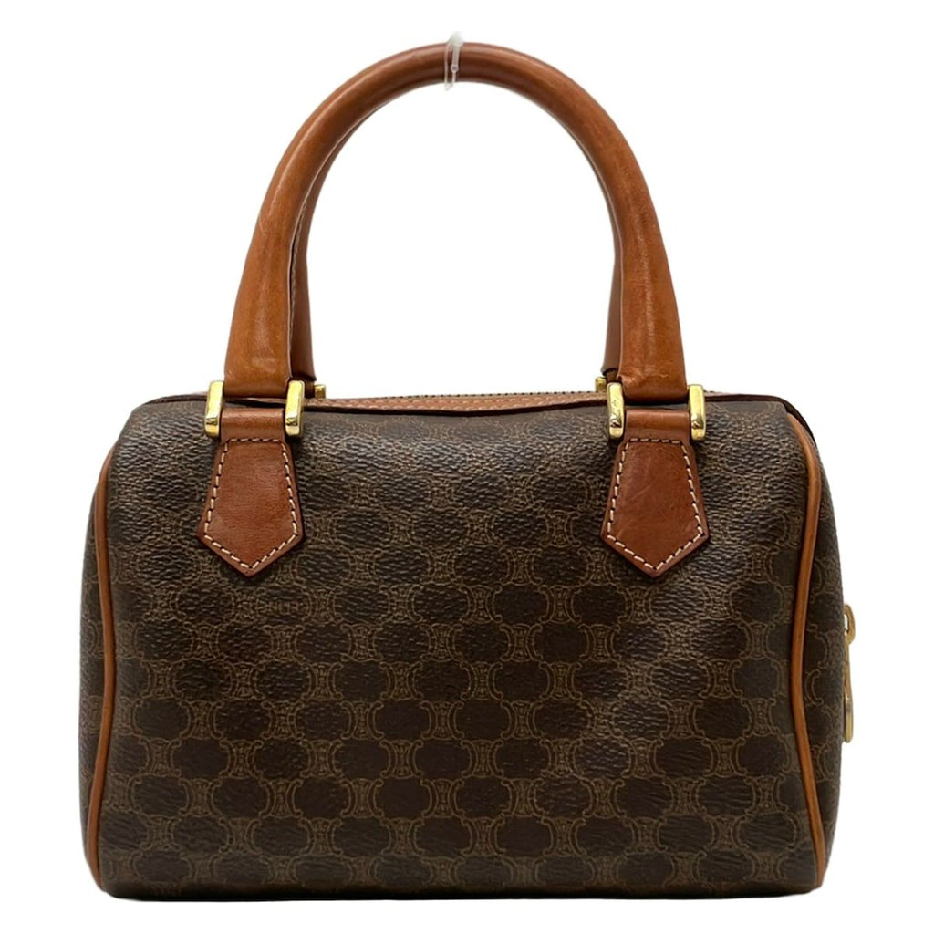 Celine Handbag Macadam Pattern Dark Brown Mini Boston Leather — view 3