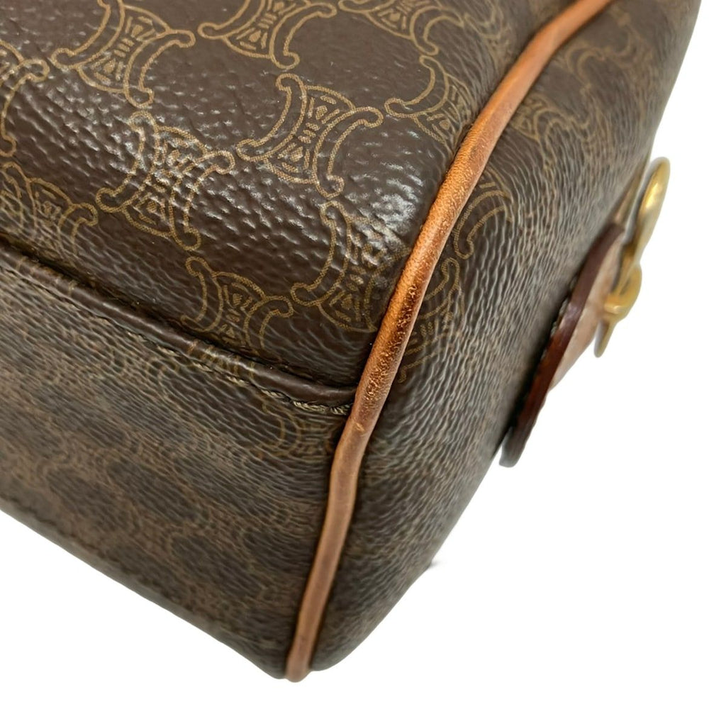 Celine Handbag Macadam Pattern Dark Brown Mini Boston Leather — view 6
