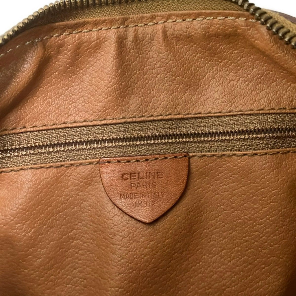 Celine Handbag Macadam Pattern Dark Brown Mini Boston Leather — view 8
