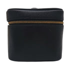 Chanel Caviar Leather Vanity Bag CC Logo Black Bag with Card — view 3