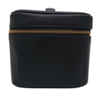 Chanel Caviar Leather Vanity Bag CC Logo Black Bag with Card — view 5