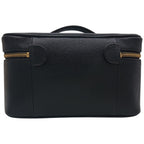 Chanel Caviar Leather Vanity Bag CC Logo Black Bag with Card — view 4