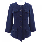 Chanel Collarless Jacket Navy