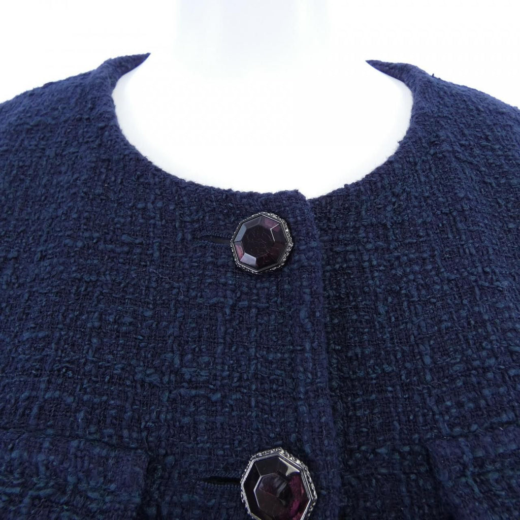 Chanel Collarless Jacket Navy — view 6