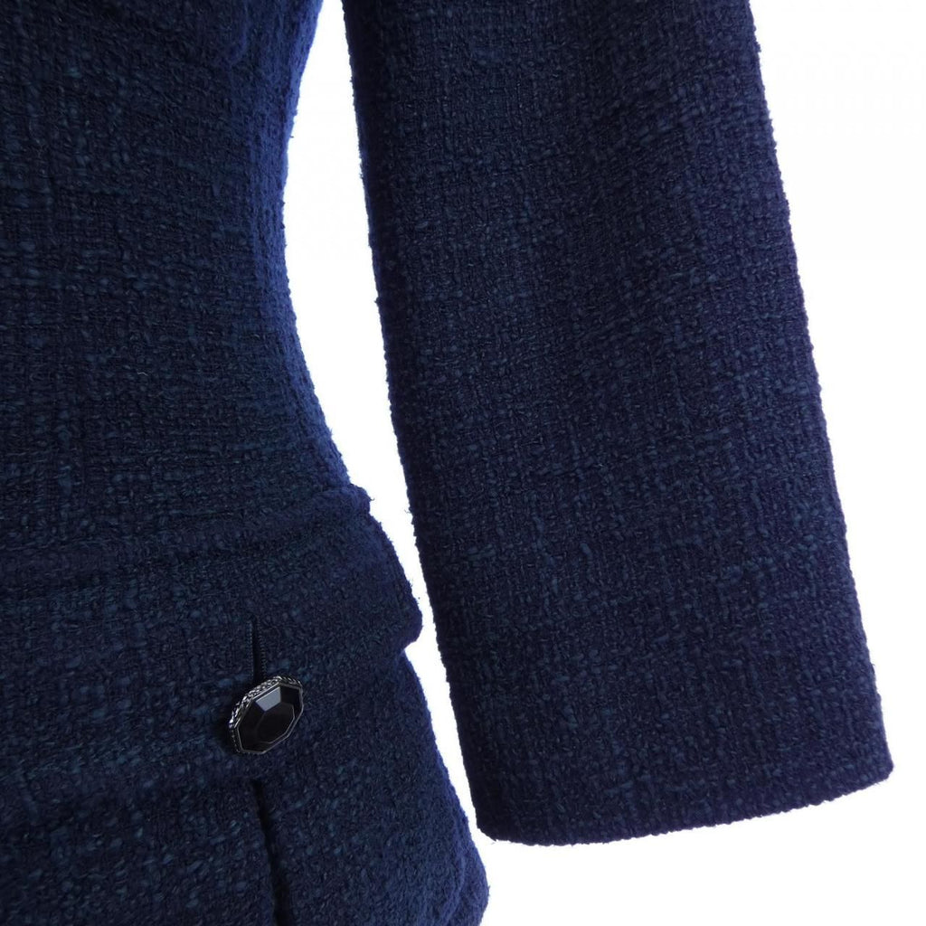 Chanel Collarless Jacket Navy — view 7