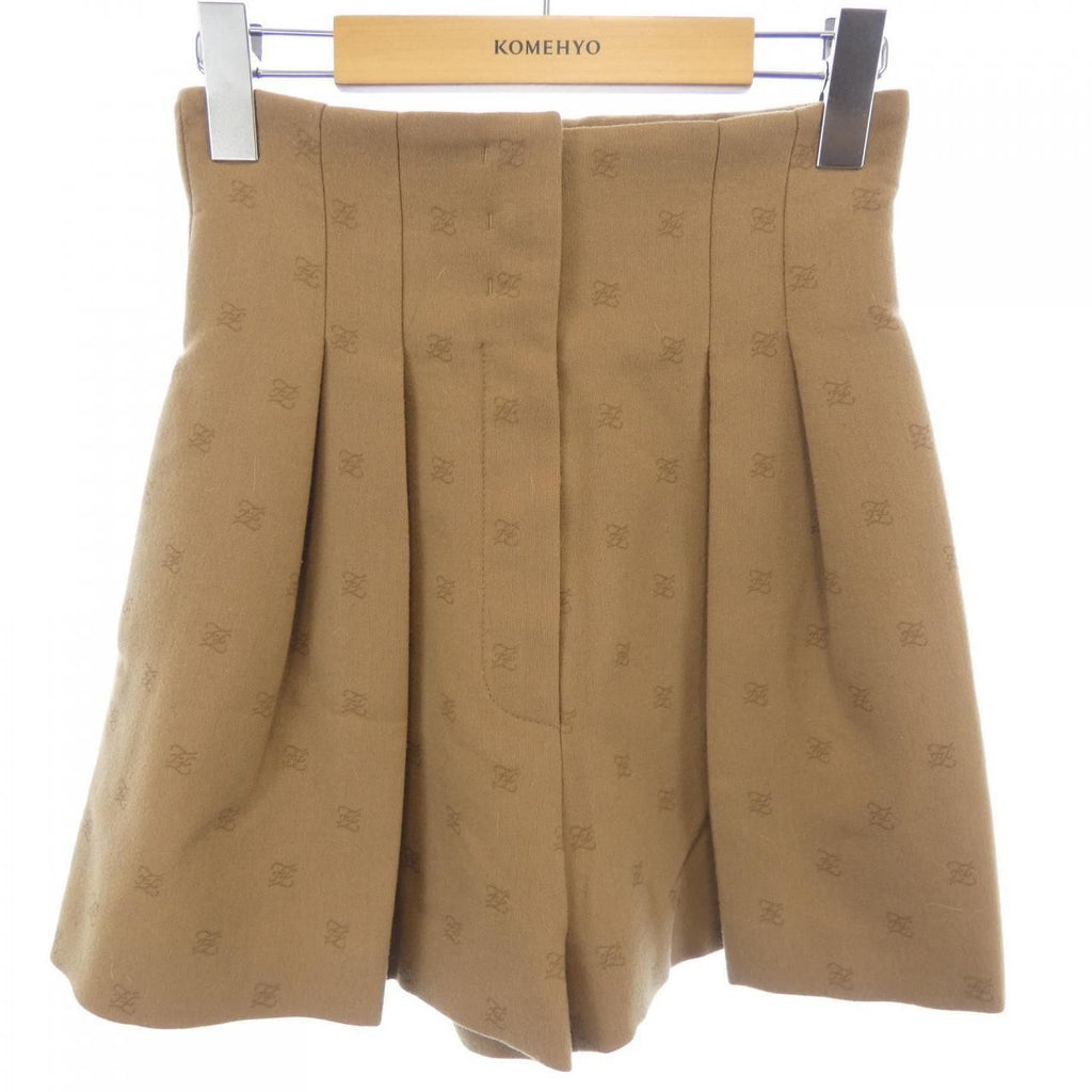Fendi Calligraphy Shorts Brown